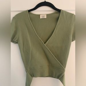 Aritzia Wilfred tie sweater